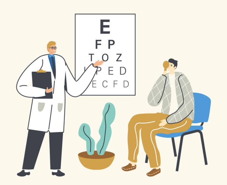 Ophthalmologist Doctor Check Eyesight for Eyeglasses